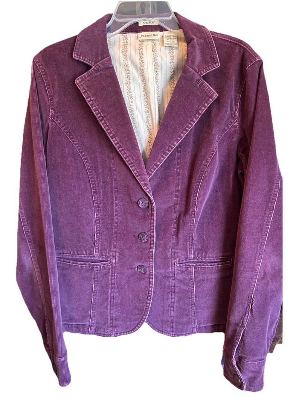 Y2K St John’s Bay Size 12 Tall Eggplant Corduroy Blazer Western Cowgirl